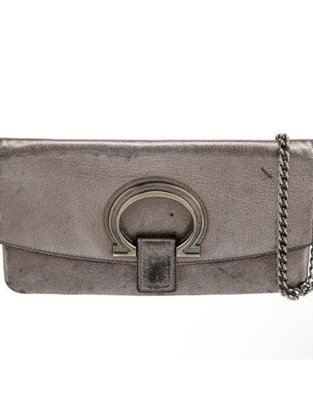 Salvatore Ferragamo Gancio Shoulder Bag Brown Leather [COPY]